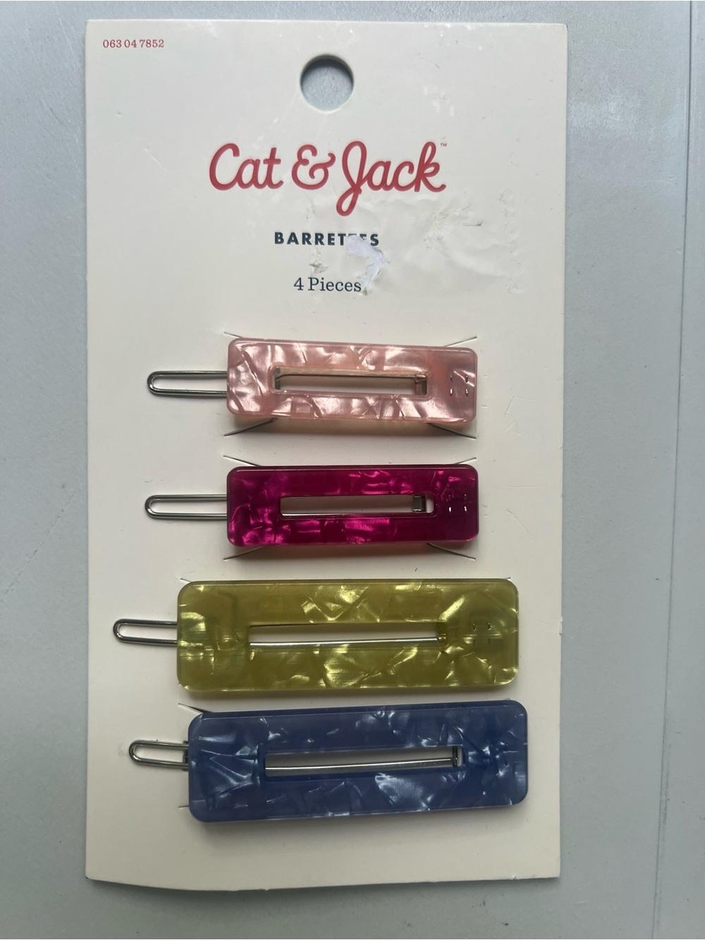 Cat & Jack Multicolor Rectangular Cat Hair Barrettes - 4 Pack